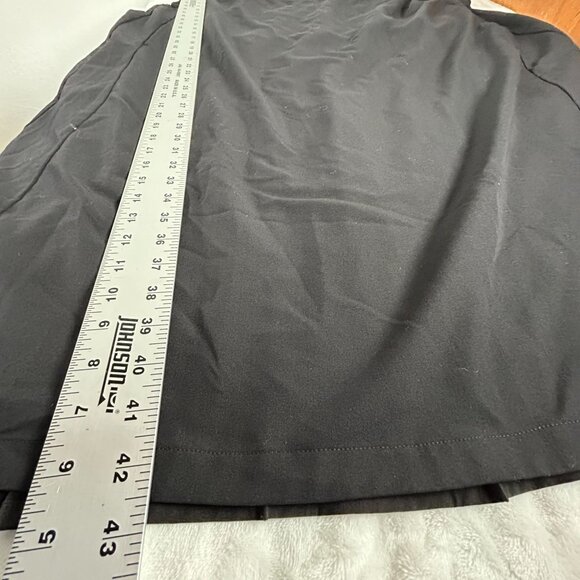 Moyuru Women's Black Midi Dress Loose Fit Cap Sleeve Pleated Panel - Picture 6 of 6